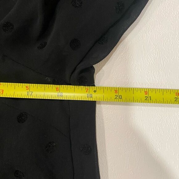 J.Crew Black Sheer Polka Dot Blouse | Size M Long Sleeve - Picture 5 of 5